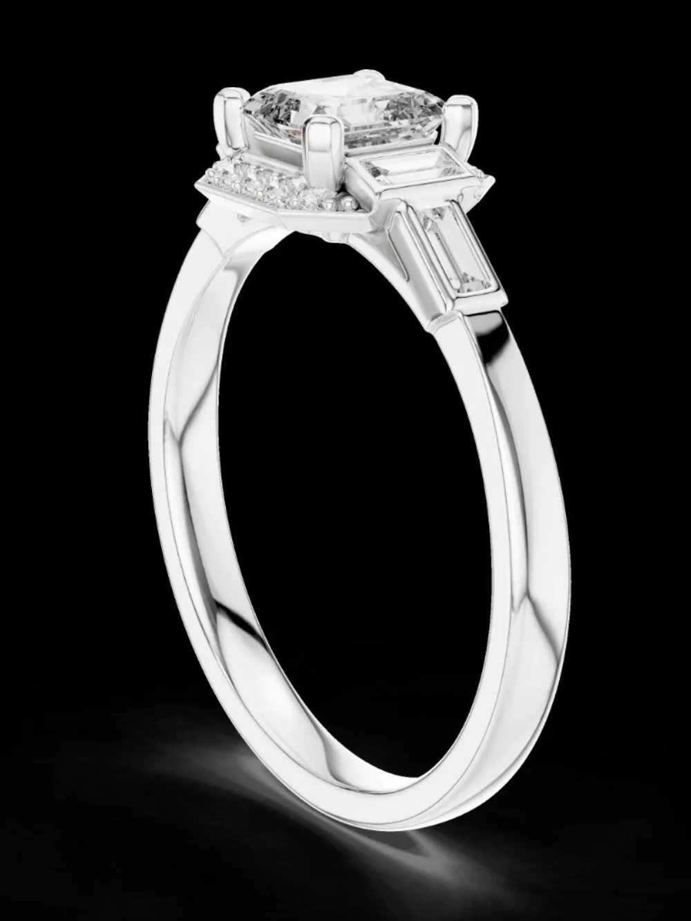 2ct Asscher Cut Lab Grown Diamond IGI Cert 14K Solid Gold Ring Everyday Wear
